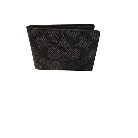 Coach Charcoal/Black‎ Compact Billfold Wallet - Picture 1 of 3
